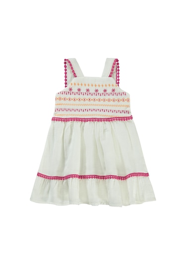 Civil Baby Nakışlı 6-18 Ay Elbise - Ekru