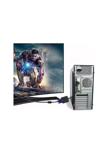 Batcell HDMI To VGA Dönüştürücü Çevirici Ekran Görüntü Aktarıcı Monitör Kablo