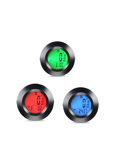 Kablosuz Bisiklet Km Hız Göstergesi Sayacı Su Geçirmez Lcd 4 Renk Yuvarlak Ekranlı Led Kilometre Saati Siyah