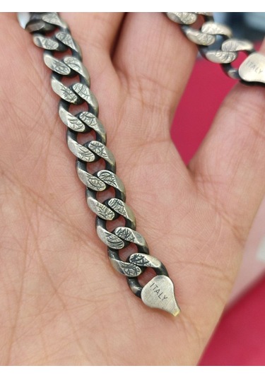 Modagümüşevi 925 Ayar Gümüş Özel Tasarım İthal Oksitli Çift Taraflı Gurmet Bileklik