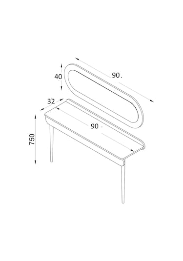 Flora Alize Beyaz Dresuar / Aynalı Dresuar / Çekmeceli Dresuar /antre Dresuar / 90x32 Cm Beyaz