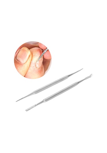 Maiyame Stainless Steel Ingrown Toenail Tool Set: Double-ended File & Lifter For Cleaning, Polishing & Correcting Toenail Grooves