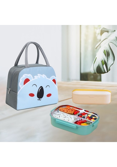 Taşınabilir Büyük Öğle Yemeği Kutusu Çantası Termal Tote Çanta Koala