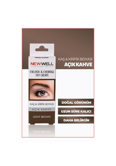 New Well Kaş Kirpik Boyası Açık Kahve