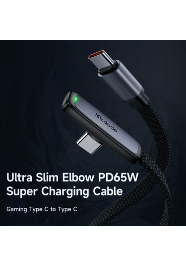 Mcdodo Ca-3361 1.8m Mdd Tip-c-tip-c Tip 3.25a Pd65w Dirsek Şarj Kablosu Örgülü Veri Kablosu-