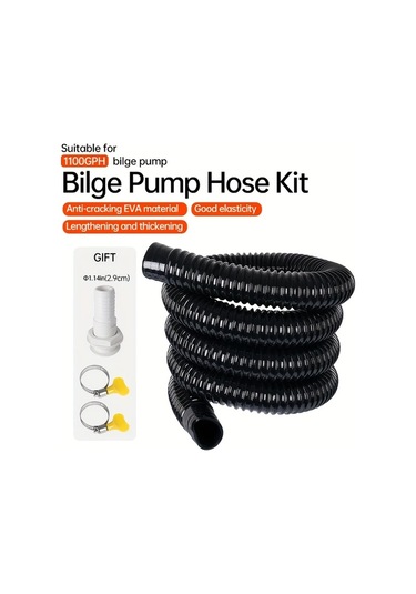 Willowhaven Premium 6.5ft Sintine Pompa Hortumu 29mm Gri Su Hortumu Kıvrımsız