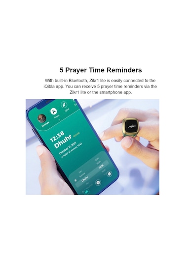 Geeroyoo E01 Pembe 18 Akıllı Tasbeeh Yüzüğü - Oled Ekran, Ble5.1, Usb Şarj, Vibreysyon Bildirimi, Namaz Zamanı Gösterici