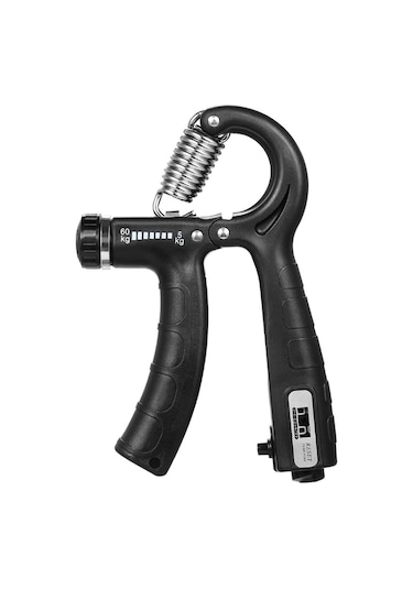 Sayaçlı El Yayı 5 - 60 Kg Ayarlanabilir Bilek Kas Güçlendirici Kaydırmaz 1 Adet Siyah