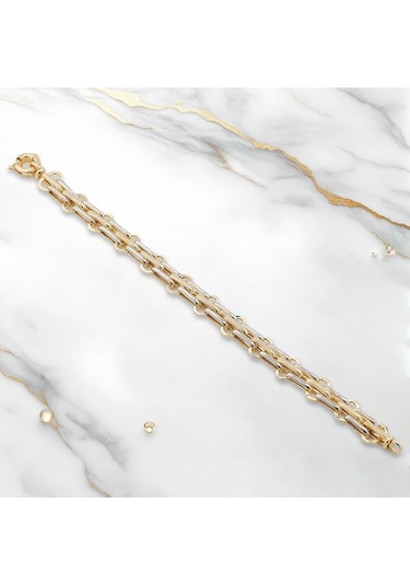 Th5157 Altın Model 925 Ayar Gümüş Hallow Bileklik