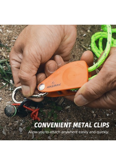 Springsun Turuncu 6mm 5m Poliester Kamp Rope, Kaydırma Ayarlı Zincir Alaşımlı Pulley, 348kg Yük Kapasitesi Portakal