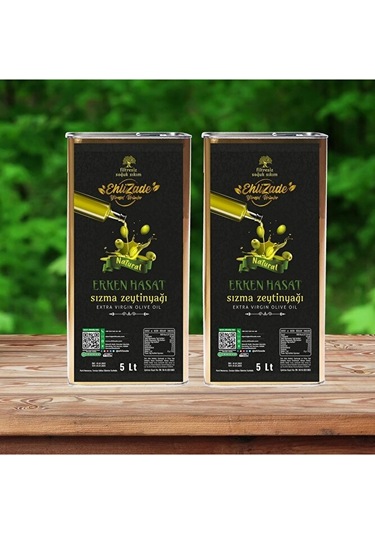 Ehlizade Sızma Zeytinyağı Erken Hasat Filtresiz Soğuk Sıkım 2 x 5 L