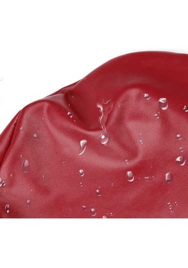 Xiyyadms Büyütülebilir Pu Deri Dairesel Tabure Kılıfı - Su Ve Yağa Dayanıklı, 28-35cm Çap, Pembe Kırmızı Şarap Kırmızısı
