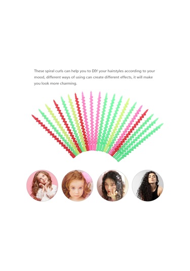 Dofolink 20 Adet Plastik Spiral Saç Perm Rodu - Salon Ve Ev Kullanıma Uygun - Zararsız Güzel Kıvırcıklar Oluşturucu Saç Araçları Çok Renkli