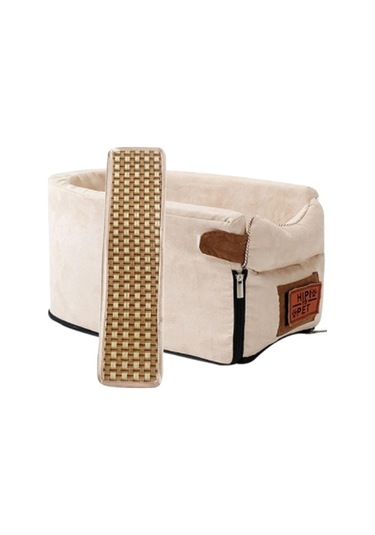 Fochsia F Fityle Araç İçi Evcil Hayvan Taşıma Sepeti - Bej