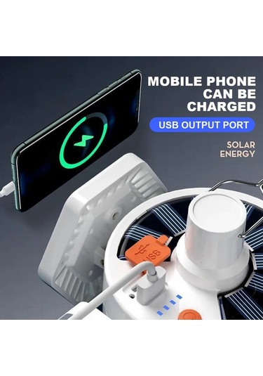 V169 4 Taraflı Açık Kamp Işıkları Solar Şarj Acil Çadır Işıkları Destek Telefon Şarjı Rc Versiyonu