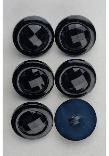 Akrilik Bombeli Yuvarlak Lacivert Kaban Çeket Hırka Yelek Düğmesi 6 Adet