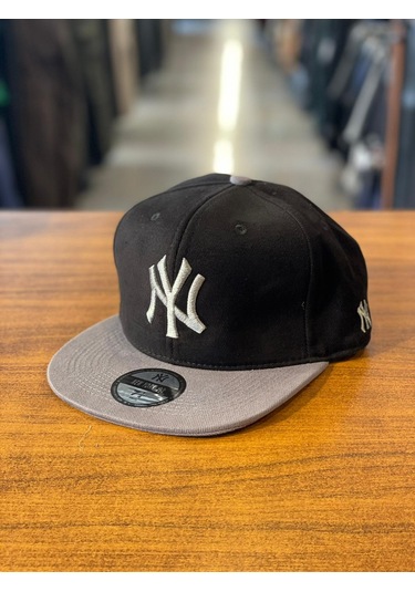 Ny Yankees Siyah Gri Hiphop Snapback Rapper Basket Cap Şapka Siyah - Gri