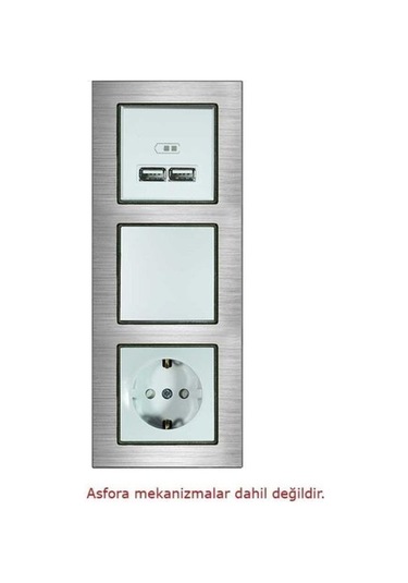 Asfir Schneider Asfora Serisi Alüminyum Gümüş Dikey Üçlü Çerçeve Alg213-71 Modeli