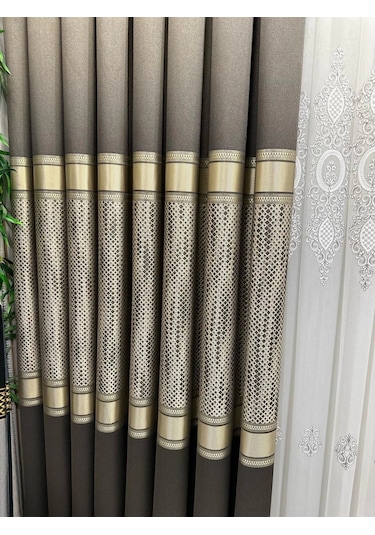 Nivemeshome Mozaik Ft614163 V-5302 Antrasit 1/3 Sık Pileli Fon Perde Apm Antrasit