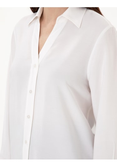 Pierre Cardin Kadın Beyaz Gömlek Desenli 50311566-vr013 Beyaz