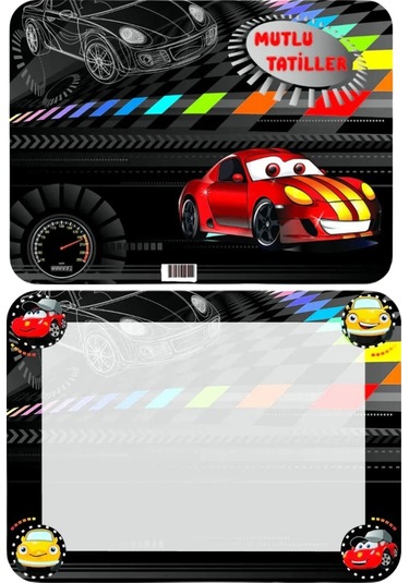 Gen-of Yarış Arabası Temalı 27x36 Karton İlkokul Yatay Karne Kabı 1 Adet