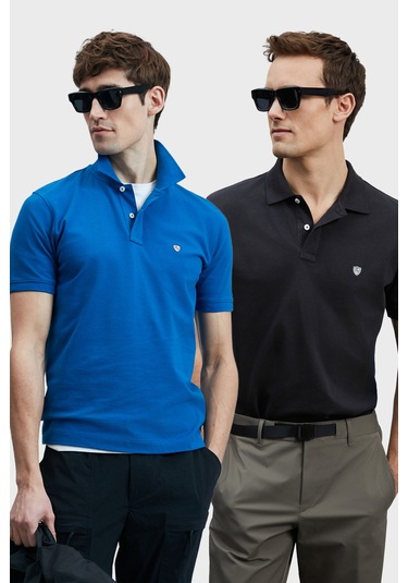 Lufian Erkek T Shirt 111040206s2 Siyah-saks Siyah - Saks