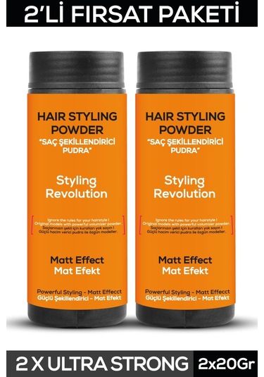 Fontenay Saç Şekillendirici Pudra Toz Wax Ultra Strong Turuncu 20gr X2 + 400ml Saç Spreyi 3'lü Set 2