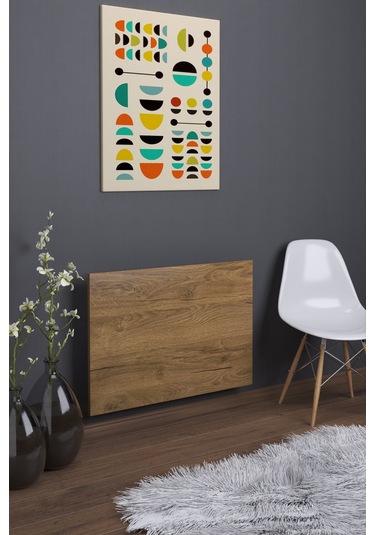 Kamelya Pratik Katlanabilir Çalışma Yemek Balkon Masası Ceviz