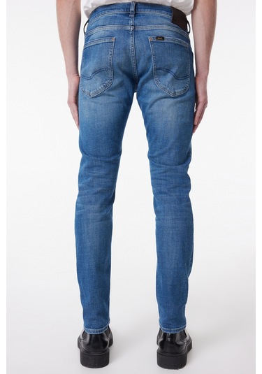 Lee Slim Fit Dar Kesim Normal Bel Taşlamalı Mavi Esnek Luke Jean Denim Kot Pantolon L71911858 Gri Melanj
