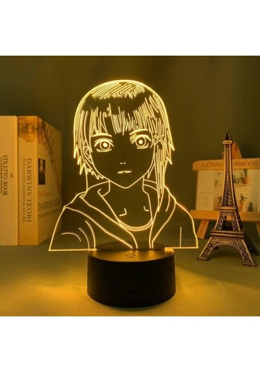 Goldenqian Seri Deneyler Anime 3d Erkek Için Gece Lambası 16 Renk Kız Odası Dekor Illusion Led Lamba Usb Manga Lain Şekil Uygun Çocuklar Hayranlar Noel Hediyeleri N99aqx Siyah