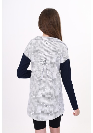 Toontoy Kız Çocuk Komple Baskılı Hırka Beyaz