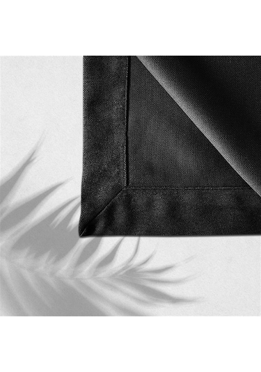 Kadife Dokulu Masa Örtüsü Siyah Rengi-643