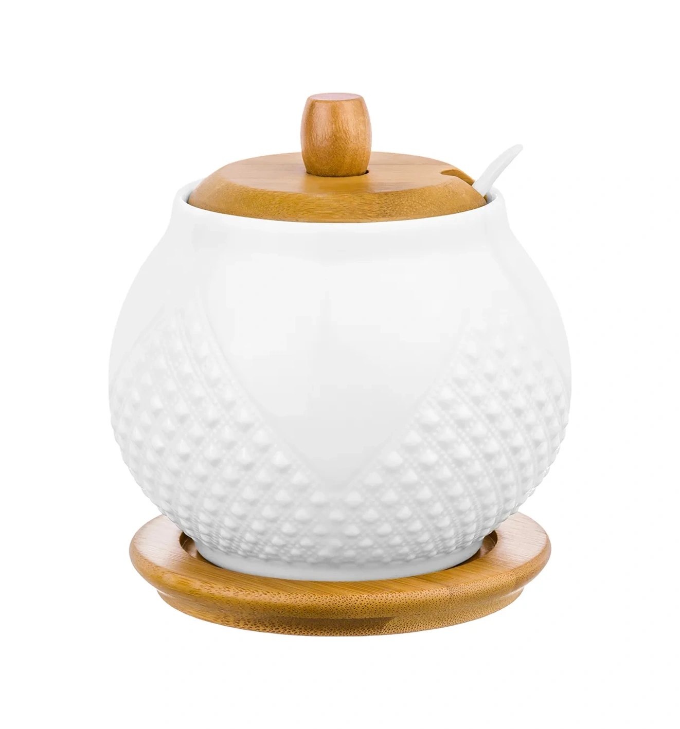 Elan Gallery Kapaklı Ve Kaşıklı Şekerliği "rombiki", 620 Ml 10435150 Beyaz