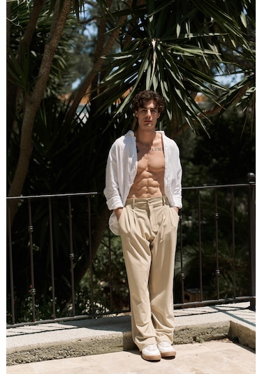 Mai Collection Geaohrid Bej Erkek Pantolon Bej