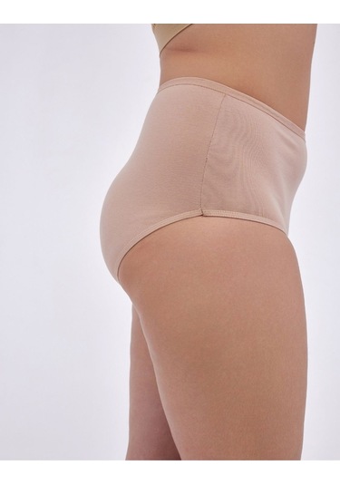 Alya Underwear Kadın Büyük Beden Külot Battal Full Brief, Yüksek Bel 5xl, 6xl, 7xl 5 Farklı Renk 1 Pakette Ten P07