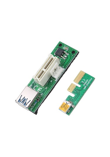 Pazly Mini Pcı-e X1 Uzatma Kablosu - Pcı-e 1x Genişletme Kartı - 90 Dik Açı Usb & Sata Kablosu İle