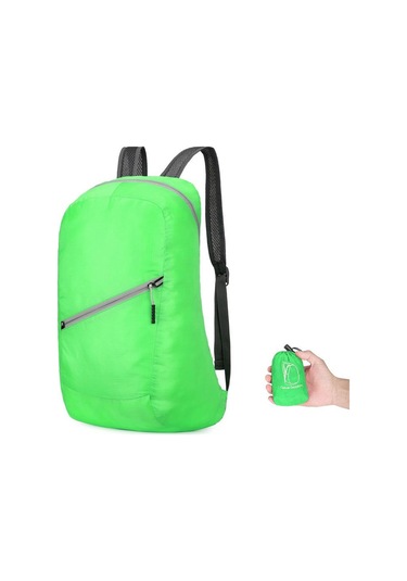 Yeşil Taşınabilir Katlanabilir Seyahat Sırt Çantası Hafif Spor Sırt Çantası Çok Fonksiyonlu Açık Dağcılık Çantası Unisex Su Geçirmez Sırt Çantası