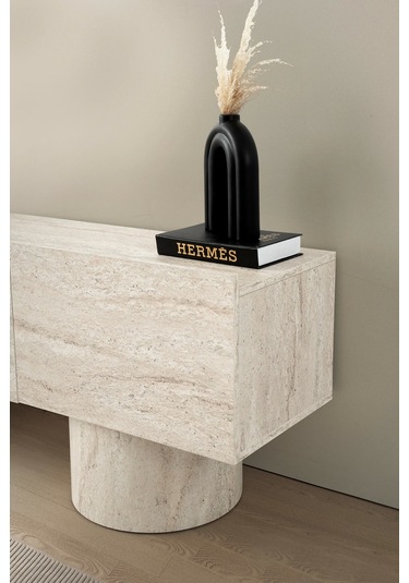 Tv Sehpası 3 Kapaklı Sidon 180cm Kurulu Gönderilir Bej