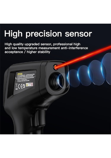 Suofeng Mestek El Tipi Kızılötesi Termometre: -50 C'den 600 C'ye Hassas Sıcaklık Ölçümü, Ayarlanabilir Emisivite