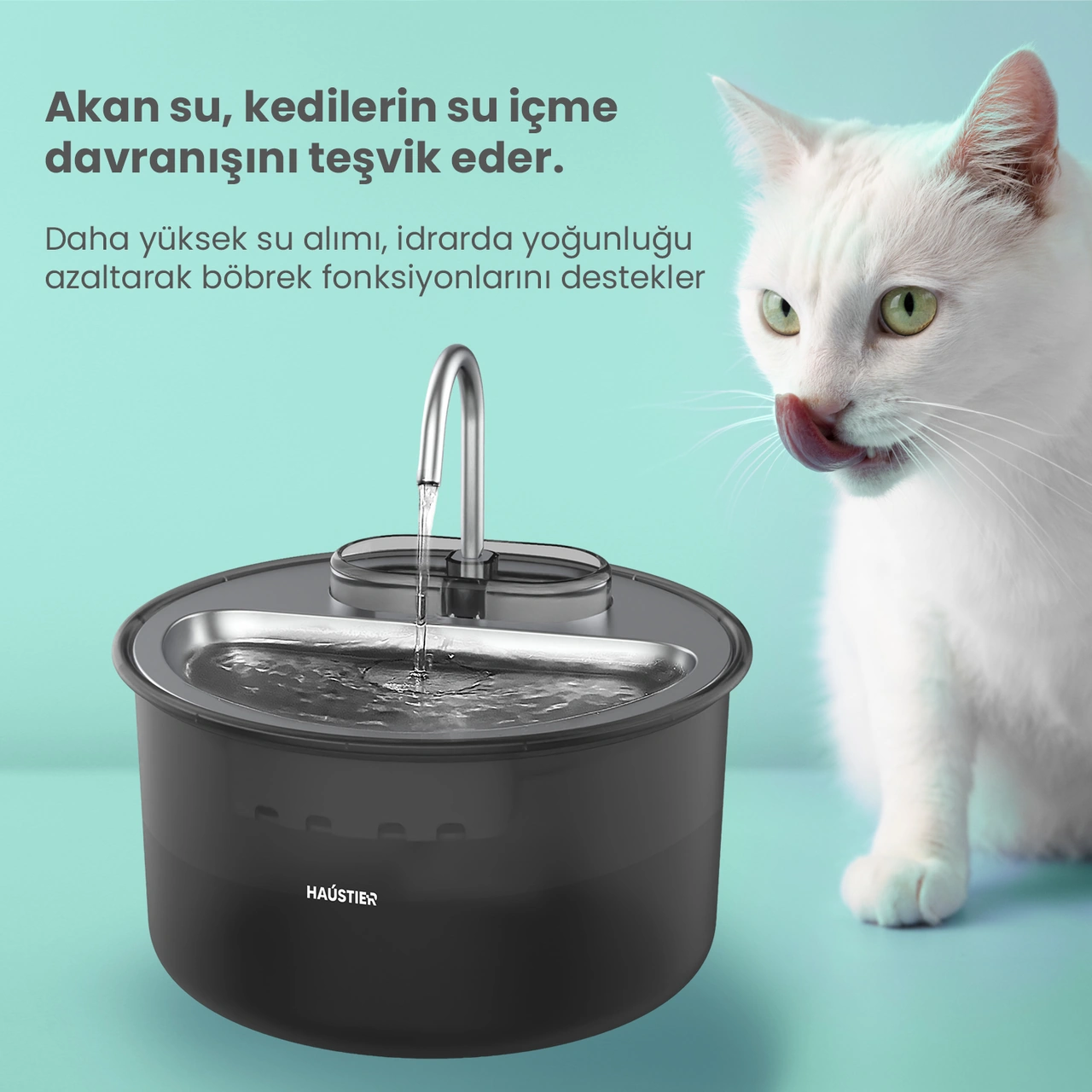 Haustier Wf009ls Siyah Otomatik Kedi Su Pınarıi Kedi Su Kabı