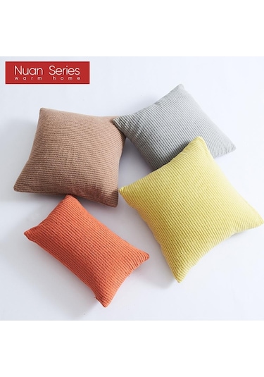 Bej 1 Adet Nuan Serisi Katı Kadife Çizgili Kırlent Örtüsü Çekyat Yastık Kılıfı Dekoratif Yastık Kılıfları 30x50/45x45/50x50cm 30cm X 50cm
