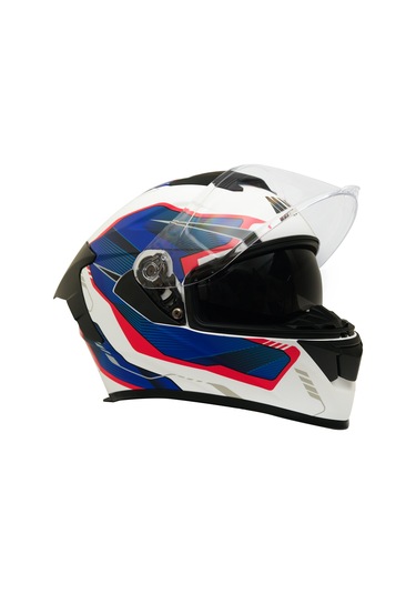My Helmets Mks001-wbr Yarış Spoiler Güneş Vizörlü Şeffaf Full Face Motosiklet Kaskı Çok Renkli