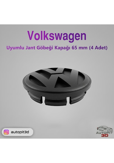 Volkswagen Uyumlu Jant Göbeği Kapağı 65 Mm 4 Adet