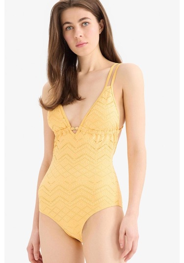 Defacto Regular Fit Nakışlı Brodeli Mayo-fall İn Love B6898ax25smyl106 Sarı Defacto Regular Fit Nakışlı Brodeli Mayo-fall İn Love B6898ax25smyl106 Sarı