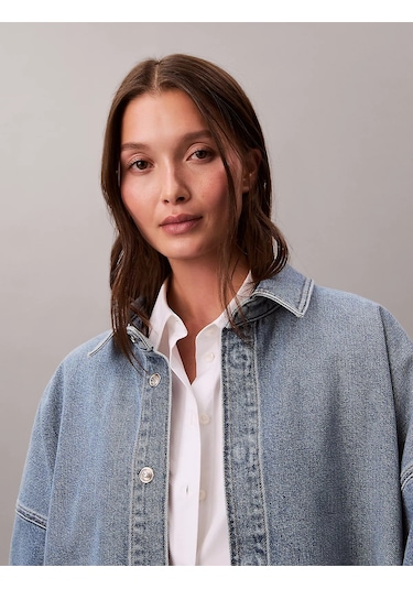 Calvin Klein Bayan Kot Gömlek Lv047e753g 3ns Mavi Mavi Calvin Klein Bayan Kot Gömlek Lv047e753g 3ns Mavi Mavi