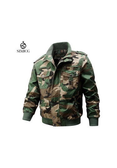 Erkekler İçin Düz Renk Gündelik Ceket, Dik Yaka Ve Büyük Beden Saf Pamuklu İnce Sonbahar Üstü Yeşil