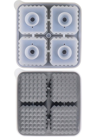 Reedark Gıda Kalitesi Silikon Buzluk 4 Adet Kare Buz Küpü Şekilli, Yavaş Eriyen, Ev Ve Bar İçin Tekrarlı Kullanım, Whiskey Ve Kokteyller İçin Siyah Çok Renkli