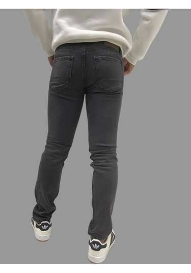 Erkek Dar Paça Düz Newone Füme Kot Pantolon Füme