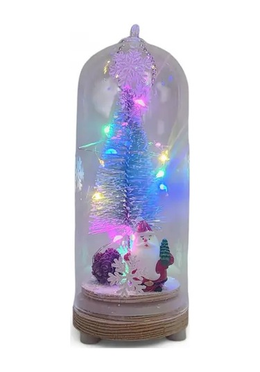 Hedea Yılbaşı Işıklı Noel Baba Fanus Çok Renkli