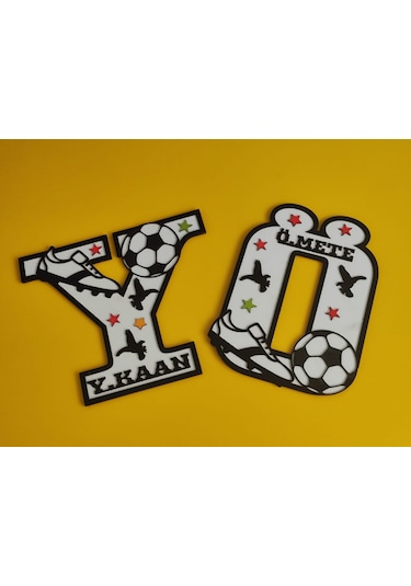 Çocuk Odası İçin Baş Harfine Göre Hazırlanacak Kapı Veya Duvar Süsü Kişiye Özel Isim Yazılı 30 Cm 28